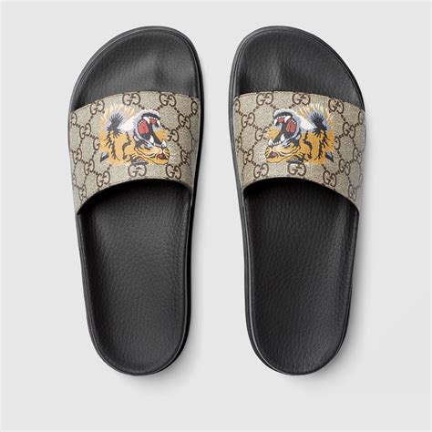 gucci gg supreme bengal tiger shoes|gucci tiger slide goat.